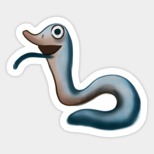 Cute Eel Drawing Sticker